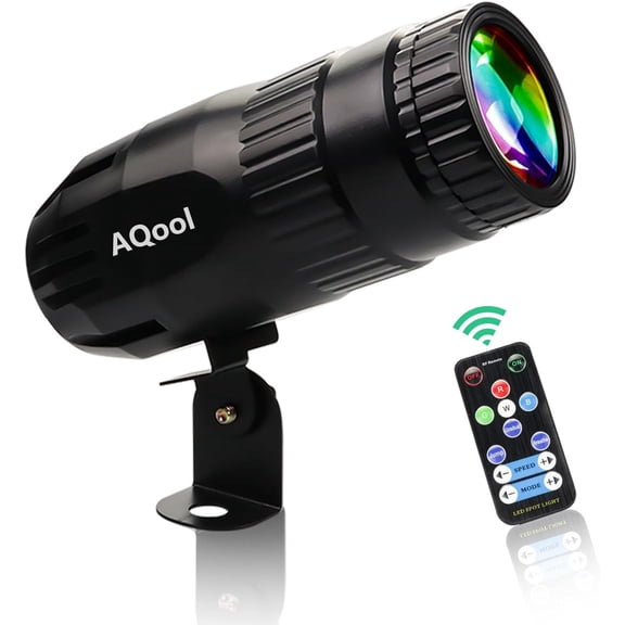 Pinspot Light, AQool 15W RGBW Disco Ball Spotlight with Remote, Super Bright Mir