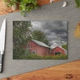 thumbnail image 1 of U R There Photography Pinstripe Barn and Buddy I Rustic Farmhouse Tempered-Glass Cutting Board 8"x 11", 1 of 9