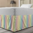 thumbnail image 1 of Pinstripe Bed Skirt, Composition of Blended Soft Pastel Gradient Colored Vertically Striped Pattern, Elastic Bedskirt Dust Ruffle Wrap Around for Bedding Decor, 4 Sizes, Multicolor, by Ambesonne, 1 of 2