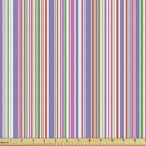 Ambesonne Pinstripe Fabric by the Yard Upholstery, Abstract Vibrant Design, 10 Yards, Multicolor