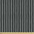 thumbnail image 1 of Pinstripe Fabric by the Yard, Monochrome Black and White Design White Thin Uneven Lines on Dark Backdrop, Decorative Upholstery Fabric for Sofas and Home Accents, 1 Yard, Black and White by Ambesonne, 1 of 4