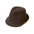 thumbnail image 1 of Pinstripe Fedora Hat, Black S/M, 1 of 1
