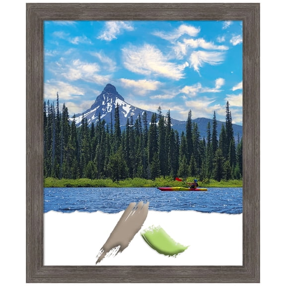 Pinstripe Lead Grey Wood Picture Frame, Photo Frame, Art Frame