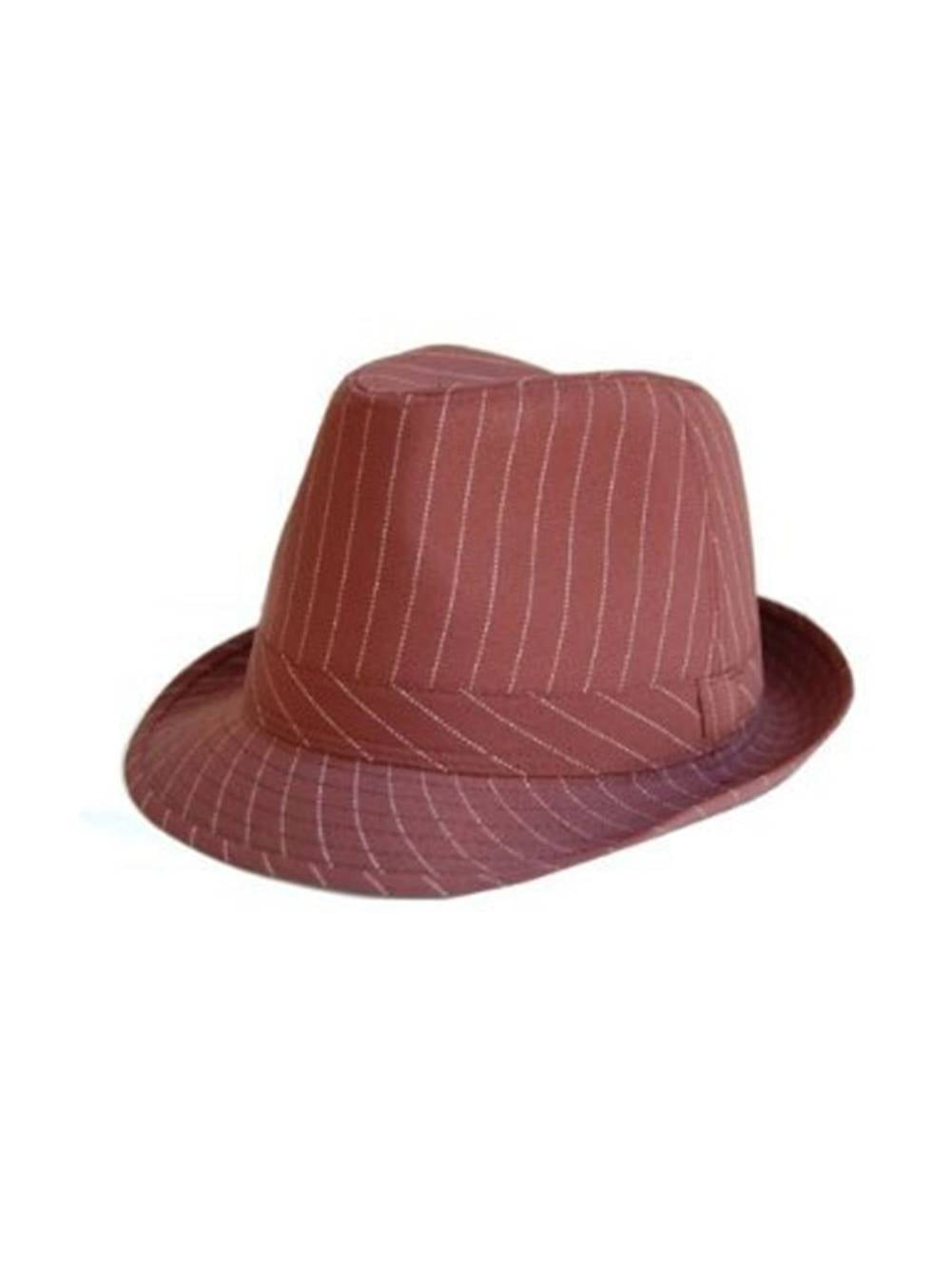 Pinstripe Lightweight Fedora Hat , Brown