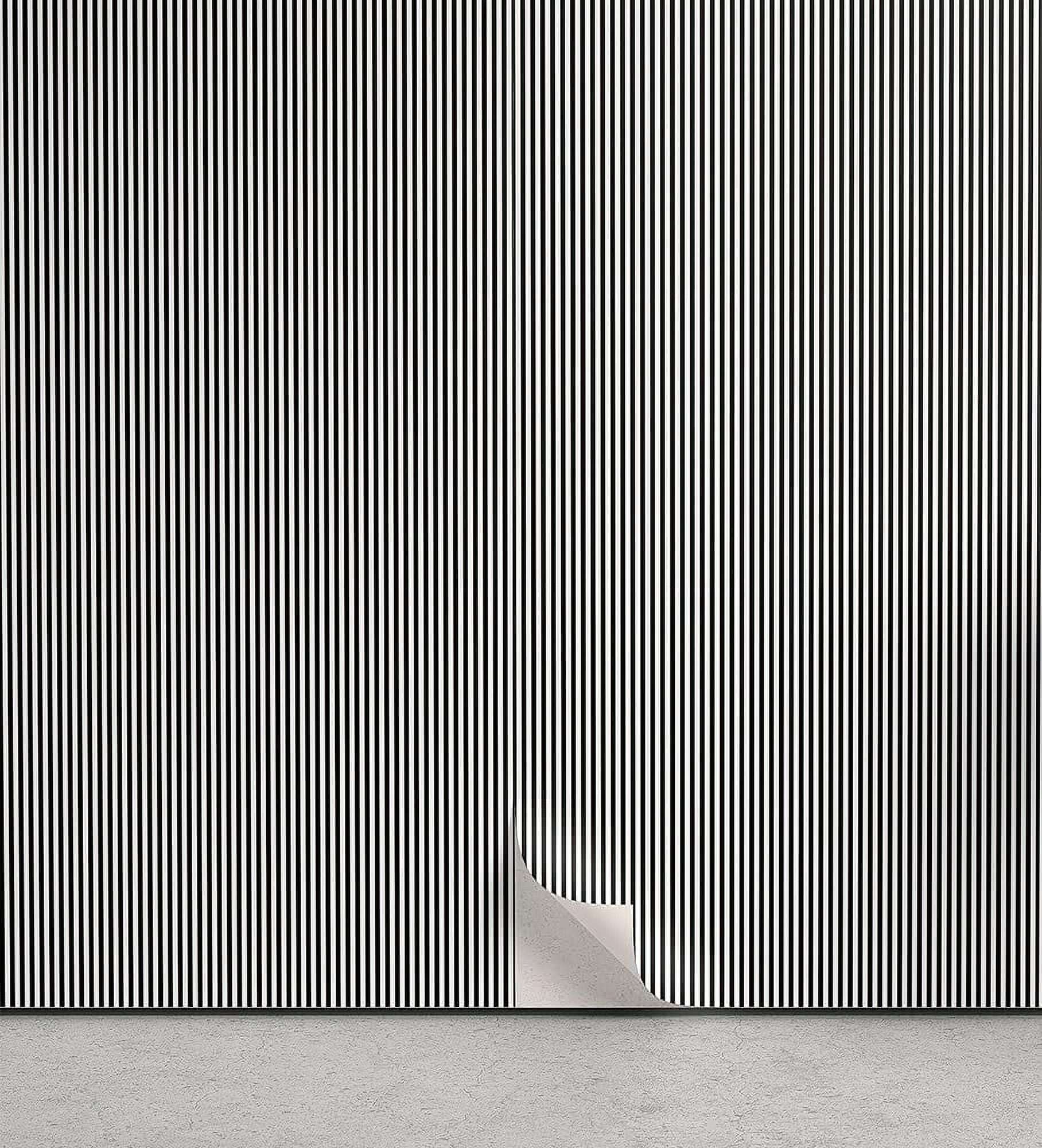 Pinstripe Peel & Stick Wallpaper For Home, Classic Vintage Style Black