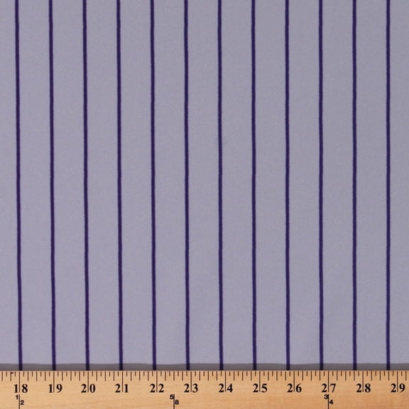 Pinstripe Purple on Gray Athletic Jersey Baseball Uniform 58" Wide Double Knit Fabric by the Yard (426501)