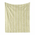thumbnail image 1 of Pinstripe Soft Flannel Fleece Throw Blanket, Vertical Lines with Torn Paper Effect Shred Edge Background, Cozy Plush for Indoor and Outdoor Use, 70" x 90", Pale Yellow Champagne, by Ambesonne, 1 of 6