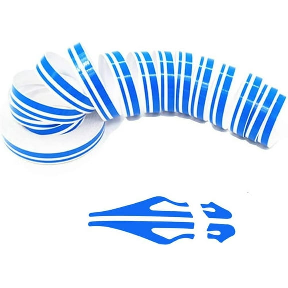 Pinstripe Tape for Cars - DIY Vinyl Blue Pin Striping Decals, 385×0.47 inches Auto Waterproof Pin Stripe Tape Emblems Trim, Universal for Automotive Musical Instrument Home Door etc