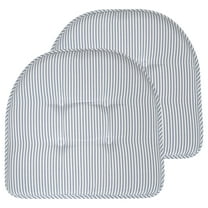 Pinstripe U Shaped Memory Foam 17" x 16" Chair Pad Blue 2 Pack