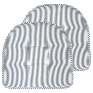 Pinstripe U Shaped Memory Foam 17" x 16" Chair Pad Blue 2 Pack