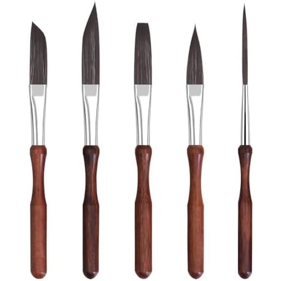 Pinstriping Brush 5 pcs High Performance Detail Script Liner, Scroll, Sword, Dagger, Striper, Professional Travel Art Paintbrushes Paint Brushes