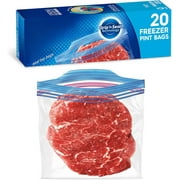 Pint Food Storage Freezer Bags, Grip 'n Seal Technology for Easier Grip, Open, and Close