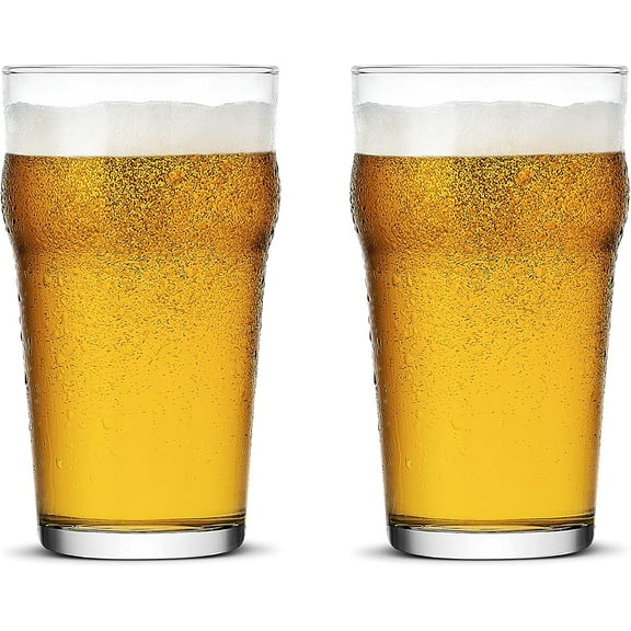 Pint Glasses,20oz Glass,Classics Craft Glasses, Glasses Tumbler Set of 2, Pub Glasses, Design Glasses Easy Stacking in The Cupboard