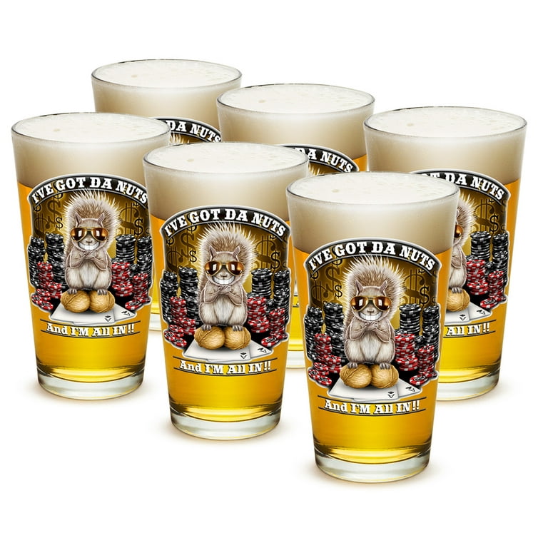 Brewing America Muffin Top Nucleated Beer Glasses - Pint Glass - Muffin Top  Logo Single Glass