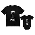 thumbnail image 1 of Pint & Half Pint Baby Bodysuit & Men's Shirt Matching Set Father & Child Outfit Dad Black X-Large / Baby Black 18M (12-18M), 1 of 6
