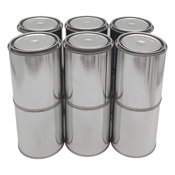 Pint Size Unlined Can, Empty Metal Pint Size Paint Cans with Lids for DIY and Professional Projects, Silver Color and%100 Recyclable (Pack of 12)