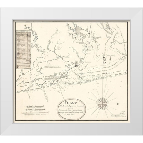 Pintado 13x12 White Modern Wood Framed Museum Art Print Titled - Pensacola Florida - Pintado 1815