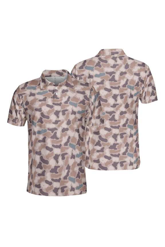 Pintail Camouflage Polo Shirt for Men Short Sleeve Outdoors Fishing Hunting