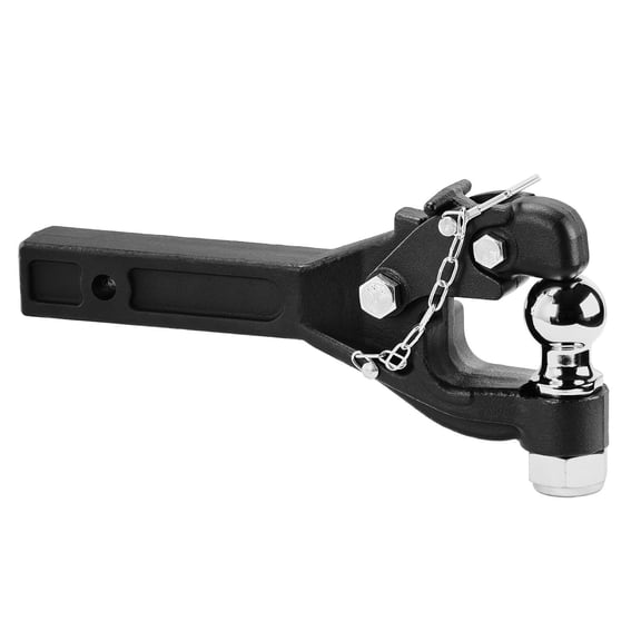 Pintle Hitch 2 Inches Receiver Hook for 2.5 to 3 Inches Lunette Ring, Heavy-Duty Towing Trailer Hitch with High Load Capacity 16000 lbs, Powder-Coated Steel, Wide Compatibility for Trucks, SUVs