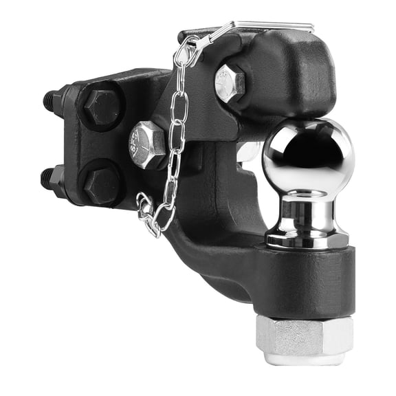 Pintle Hook,20000 lbs Capacity,2-inch Hitch Ball,Fits 2.5-3"Lunette Ring,with Mounting Kit