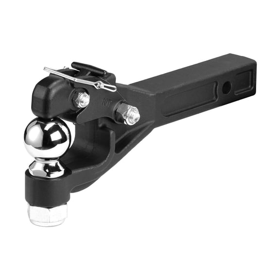 Pintle Hook 20000lbs, 2-Inch Receiver Hitch, Military Pintle Hook with 2-5/16" Ball, 2.5-3" Lunette Ring, Black Powder Coat