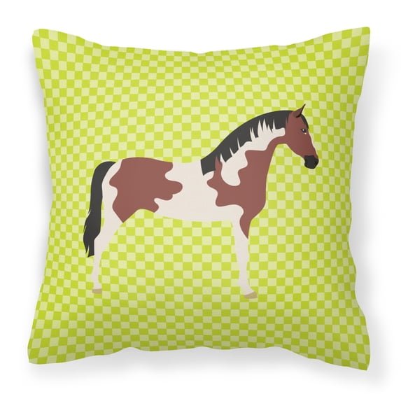 Pinto Horse Green Fabric Decorative Pillow