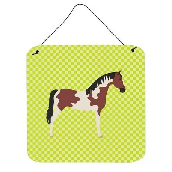 Pinto Horse Green Wall or Door Hanging Prints, 6 x 6 in.