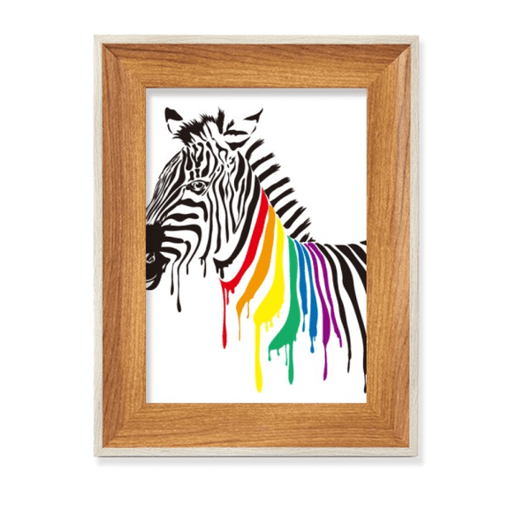 Pinto LGBT Rainbow Color Pattern Desktop Wooden Photo Frame Display Picture Art Painting Multiple Sets