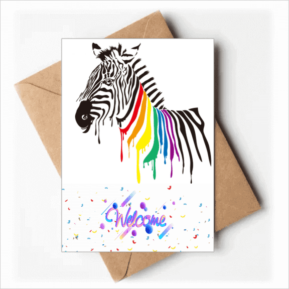 Pinto LGBT Rainbow Color Pattern Welcome Back Greeting Cards Envelopes Blank