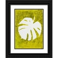 thumbnail image 1 of Pinto, Patricia 11x14 Black Ornate Wood Framed with Double Matting Museum Art Print Titled - Tropical Leaf Stamp White, 1 of 4