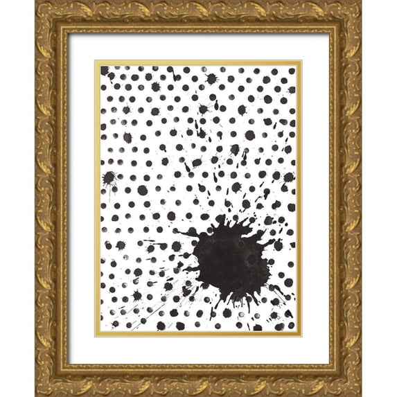 Pinto, Patricia 11x14 Gold Ornate Wood Framed with Double Matting Museum Art Print Titled - Splash with Dots