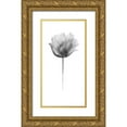 thumbnail image 1 of Pinto, Patricia 11x18 Gold Ornate Wood Framed with Double Matting Museum Art Print Titled - Flower in Gray Panel I, 1 of 4