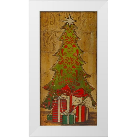 Pinto, Patricia 11x18 White Modern Wood Framed Museum Art Print Titled - Christmas Tree I