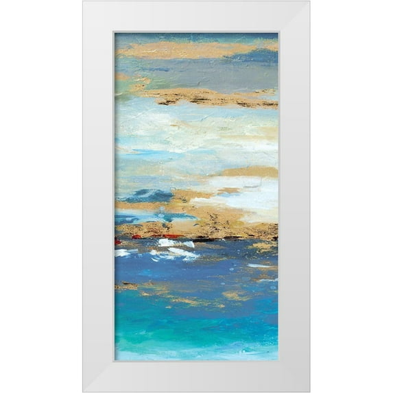 Pinto, Patricia 11x18 White Modern Wood Framed Museum Art Print Titled - Sea Mystery Panel II