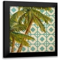 thumbnail image 1 of Pinto, Patricia 12x12 Black Modern Framed Museum Art Print Titled - Beach Palm Turquoise Pattern I, 1 of 5