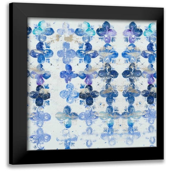 Pinto, Patricia 12x12 Black Modern Framed Museum Art Print Titled - Blue Quatrefoil IV