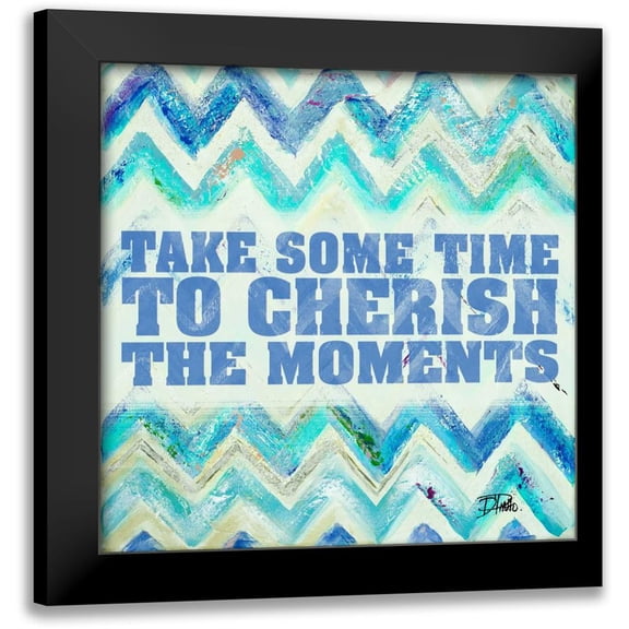 Pinto, Patricia 12x12 Black Modern Framed Museum Art Print Titled - Blue Zig Zag