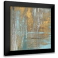thumbnail image 1 of Pinto, Patricia 12x12 Black Modern Framed Museum Art Print Titled - Gold Abstract on Teal, 1 of 5