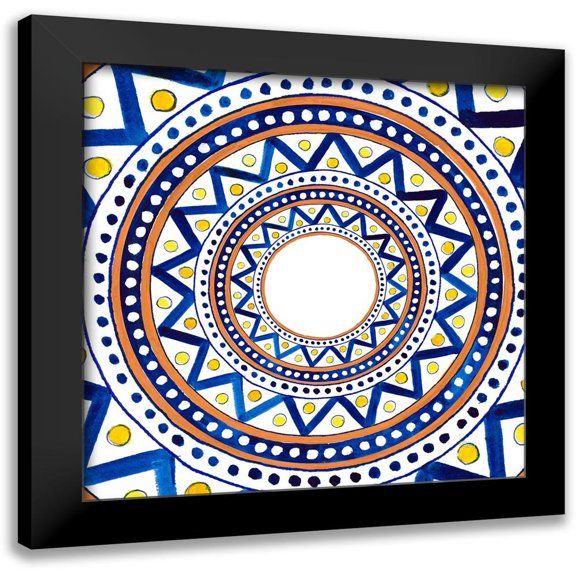 Pinto, Patricia 12x12 Black Modern Framed Museum Art Print Titled - Italian Chevron Burst Tile