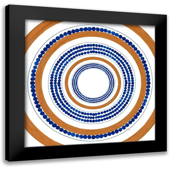 Pinto, Patricia 12x12 Black Modern Framed Museum Art Print Titled - Italian Dotted Circle Tile