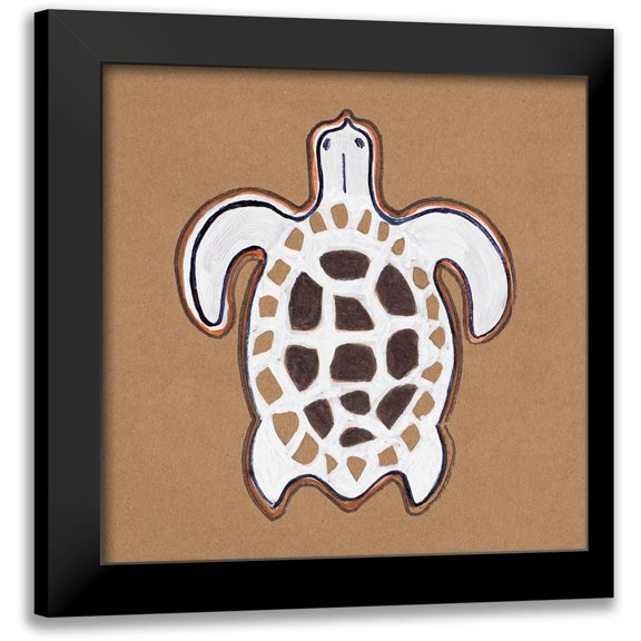 Pinto, Patricia 12x12 Black Modern Framed Museum Art Print Titled - Ocean World Turtle