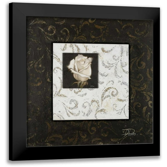 Pinto, Patricia 12x12 Black Modern Framed Museum Art Print Titled - Ornaments and Rose I