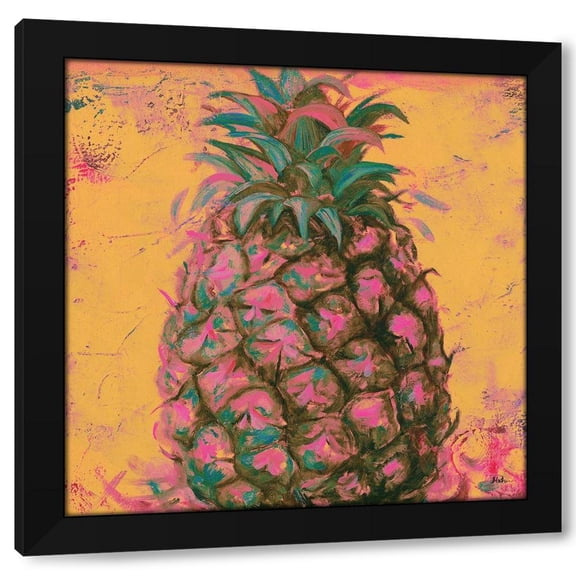 Patricia Pinto 12x12 Black Modern Wood Framed Wall Art Titled - Pop Contemporary Pineapple I