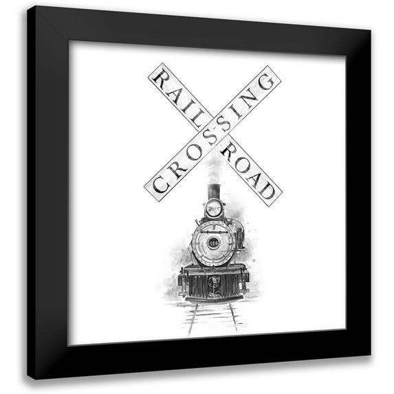 Pinto, Patricia 12x12 Black Modern Framed Museum Art Print Titled - Railroad Crossing