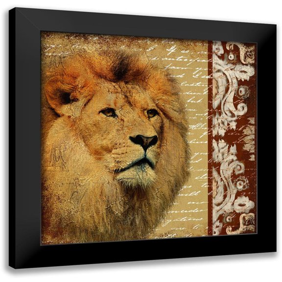 Pinto, Patricia 12x12 Black Modern Framed Museum Art Print Titled - Safari Script I