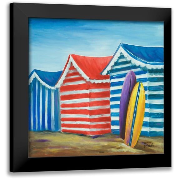 Pinto, Patricia 12x12 Black Modern Framed Museum Art Print Titled - Summer Beach Cabana I