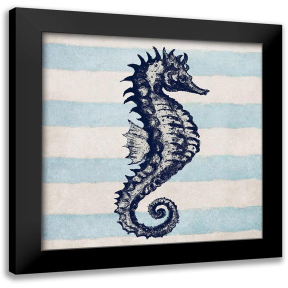 Pinto, Patricia 12x12 Black Modern Framed Museum Art Print Titled - Surf Side Striped II