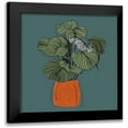 thumbnail image 1 of Pinto, Patricia 12x12 Black Modern Framed Museum Art Print Titled - The Retro Pot On Teal I, 1 of 5