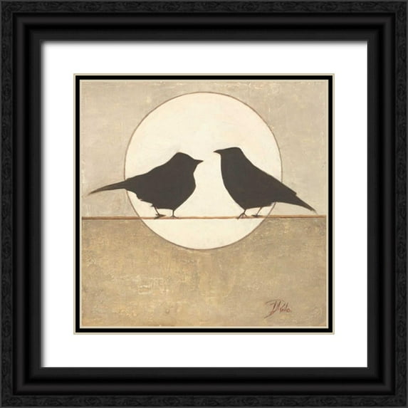 Pinto, Patricia 12x12 Black Ornate Wood Framed with Double Matting Museum Art Print Titled - Birdies II