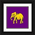 thumbnail image 1 of Pinto, Patricia 12x12 Black Ornate Wood Framed with Double Matting Museum Art Print Titled - Elephant on Purple, 1 of 4